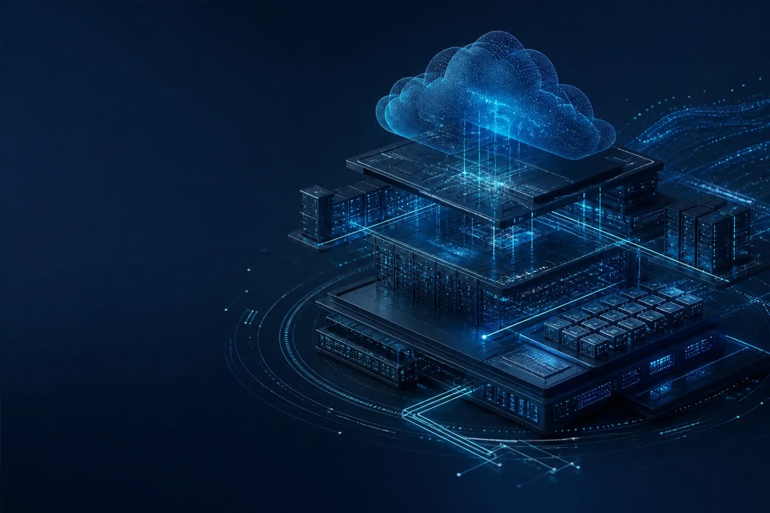 Infraestrutura de data center conectada a ambientes em nuvem